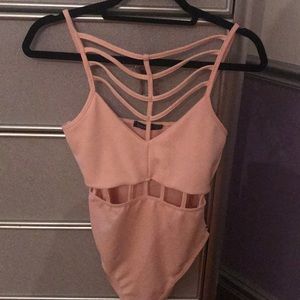 Strapped peach bodysuit